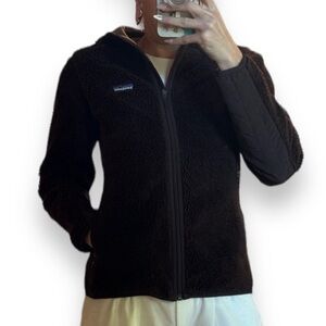 Patagonia Retro Pile fleece zip up jacket hoodie with hood and pockets womens S